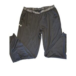 Under Armour Mens HeatGear Joggers Black Loose Fit Training Pants Large LG